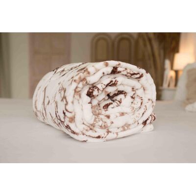 Jerry Fabrics Koc Sherpa 150x200 biały brązowy marmurek z mikrofibry baranek Jerry Fabrics Koc Sherpa 150x200 biały brązowy marmurek z mikrofibry baranek