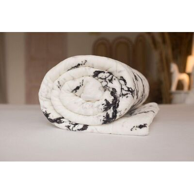 Jerry Fabrics Koc Sherpa 150x200 biały czarny marmurek z mikrofibry baranek Jerry Fabrics Koc Sherpa 150x200 biały czarny marmurek z mikrofibry baranek
