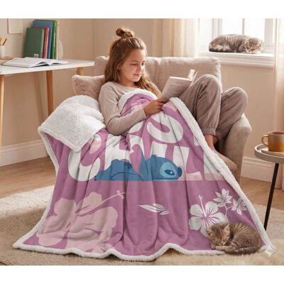 Aymax Koc Sherpa Disney Stitch „Just Chill” 130x170 cm – dwustronny baranek, miękki i ciepły Aymax Koc Sherpa Disney Stitch „Just Chill” 130x170 cm – dwustronny baranek, miękki i ciepły