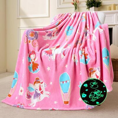 Inny producent KOC ŚWIECĄCY W CIEMNOŚCI 150X130CM Z MOTYWEM JEDNOROŻCA DLA DZIECI Inny producent KOC ŚWIECĄCY W CIEMNOŚCI 150X130CM Z MOTYWEM JEDNOROŻCA DLA DZIECI