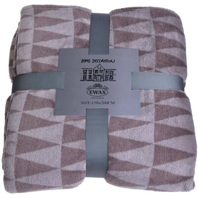 Inny producent Koc szaro-brązowy ze wzorem 150x200 cm Inny producent Koc szaro-brązowy ze wzorem 150x200 cm