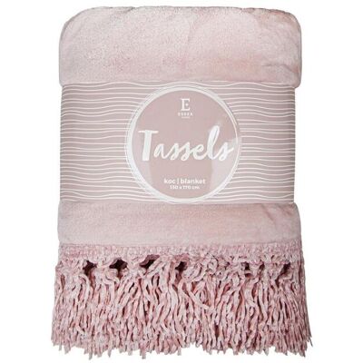 BBK TASSELS różowy 130x170 cm Koc BBK TASSELS różowy 130x170 cm Koc
