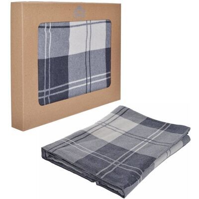 Inny producent Koc w kratę 100% bawełna 125x150 cm Inny producent Koc w kratę 100% bawełna 125x150 cm