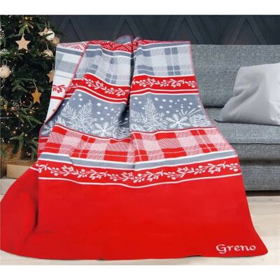 Greno Koc WINTER MAGIC 150x200 czerwony/szary Greno Koc WINTER MAGIC 150x200 czerwony/szary
