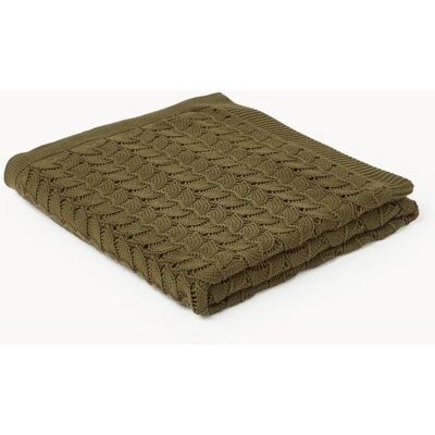 Westwing Collection Koc z bawełny Vera Oliwkowy zielony 100 % bawełna 130 x 170 cm Westwing Collection Koc z bawełny Vera Oliwkowy zielony 100 % bawełna 130 x 170 cm