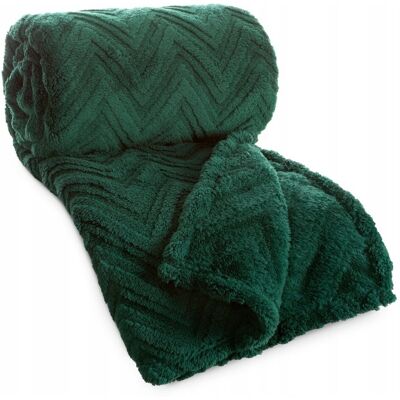 Inny producent Koc z wzorem jodły ciemnozielony 150 x 200 cm Inny producent Koc z wzorem jodły ciemnozielony 150 x 200 cm