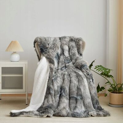 Inny producent Koc ze Sztucznego Futra Wajade Jasnoszary Komfortowy 160 x 200 cm Poliester Inny producent Koc ze Sztucznego Futra Wajade Jasnoszary Komfortowy 160 x 200 cm Poliester
