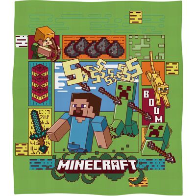 Kocyk dziecięcy Minecraft 130 x 170 cm Halantex stev creeper gra TNT koc Kocyk dziecięcy Minecraft 130 x 170 cm Halantex stev creeper gra TNT koc