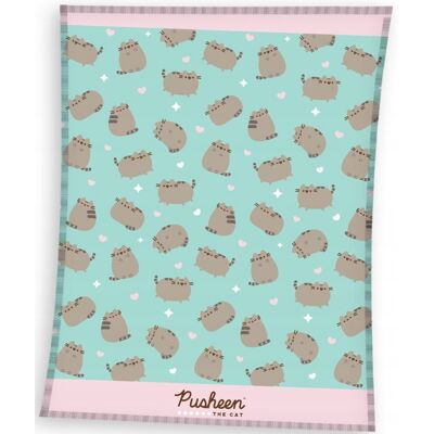 Carbotex kocyk koc welur puchaty kot kotek miętowy PUSHEEN 150x200 kot Carbotex kocyk koc welur puchaty kot kotek miętowy PUSHEEN 150x200 kot
