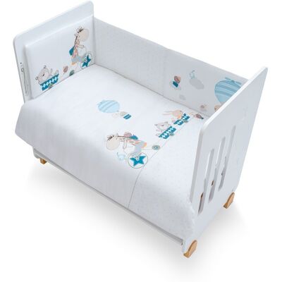 Interbaby Kołdra 100x135 Poszwa I Ochraniacz Do Łóżeczka 60x180 Zwierzęta Biała Petrol Interbaby Kołdra 100x135 Poszwa I Ochraniacz Do Łóżeczka 60x180 Zwierzęta Biała Petrol