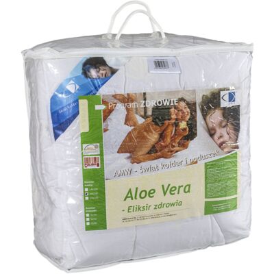 Kołdra antyalergiczna 160x200 Aloe Vera 1,00 kg 100% bawełna wykończona substancją Aloe Vera AMW Kołdra antyalergiczna 160x200 Aloe Vera 1,00 kg 100% bawełna wykończona substancją Aloe Vera AMW