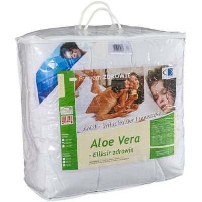 Kołdra antyalergiczna 180x200 Aloe Vera 1,15 kg 100% bawełna wykończona substancją Aloe Vera AMW Kołdra antyalergiczna 180x200 Aloe Vera 1,15 kg 100% bawełna wykończona substancją Aloe Vera AMW