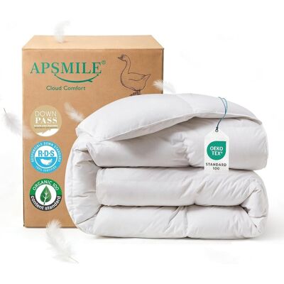 Inny producent Kołdra Puchowa 220x240 cm Letnia Lekka Oddychająca Bawełniana Biała Inny producent Kołdra Puchowa 220x240 cm Letnia Lekka Oddychająca Bawełniana Biała