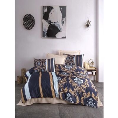 Inny producent Komplet pościeli - 1 poszwa na kołdrę 220 x 240 cm + 2 poszewki na poduszki 60 x 60 cm - 100 % poliester mikrosatyn - Niebieski Inny producent Komplet pościeli - 1 poszwa na kołdrę 220 x 240 cm + 2 poszewki na poduszki 60 x 60 cm - 100 % poliester mikrosatyn - Niebieski