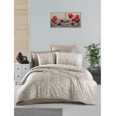 Inny producent Komplet pościeli - 1 poszwa na kołdrę 220 x 240 cm + 2 poszewki na poduszki 60 x 60 cm - Satyna 100% bawełny - Cappuccino Inny producent Komplet pościeli - 1 poszwa na kołdrę 220 x 240 cm + 2 poszewki na poduszki 60 x 60 cm - Satyna 100% bawełny - Cappuccino