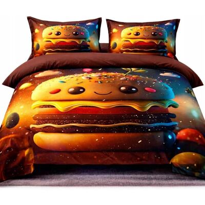 Inny producent KOMPLET POŚCIELI 160x200 + 2 POSZEWKI NA PODUSZKI HAMBURGER Inny producent KOMPLET POŚCIELI 160x200 + 2 POSZEWKI NA PODUSZKI HAMBURGER