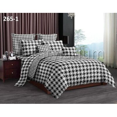 Cotton World Komplet pościeli 160x200 3-częściowy CZARNO BIAŁA Cotton World Komplet pościeli 160x200 3-częściowy CZARNO BIAŁA