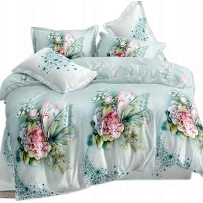Inny producent KOMPLET POŚCIELI 160x200 DWIE POSZEWKI NA PODUSZKI POŚCIELKWIATY I MOTYL Inny producent KOMPLET POŚCIELI 160x200 DWIE POSZEWKI NA PODUSZKI POŚCIELKWIATY I MOTYL