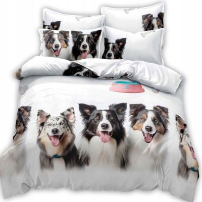 Inny producent KOMPLET POŚCIELI 160x200 DWIE POSZEWKI NA PODUSZKI PSY PIESKI BORDER COLLIE Inny producent KOMPLET POŚCIELI 160x200 DWIE POSZEWKI NA PODUSZKI PSY PIESKI BORDER COLLIE