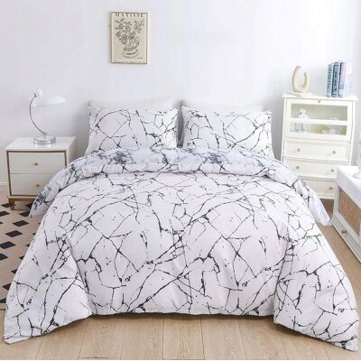 Inny producent Komplet pościeli 3-częściowy 200x200cm+poszewki na poduszki 80x80cm marmur Inny producent Komplet pościeli 3-częściowy 200x200cm+poszewki na poduszki 80x80cm marmur