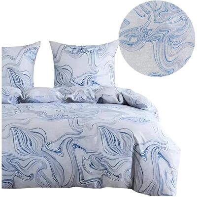 Cotton World Komplet Pościeli 3d 160x200 + 2x70/80 Błękitna Abstrakcja Satyna Bawełniana 3103 Cotton World Komplet Pościeli 3d 160x200 + 2x70/80 Błękitna Abstrakcja Satyna Bawełniana 3103