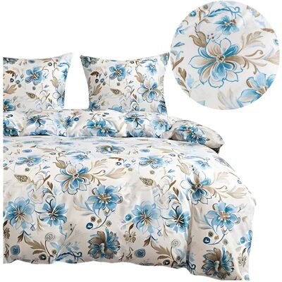 Cotton World Komplet Pościeli 3d 160x200 + 2x70/80 Błękitny Ogród Satyna Bawełniana 3106 Cotton World Komplet Pościeli 3d 160x200 + 2x70/80 Błękitny Ogród Satyna Bawełniana 3106