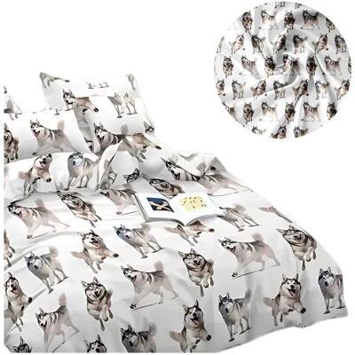 Cotton World Komplet Pościeli 3d 160x200 + 2x70/80 Husky Satyna Bawełniana 2703 Cotton World Komplet Pościeli 3d 160x200 + 2x70/80 Husky Satyna Bawełniana 2703