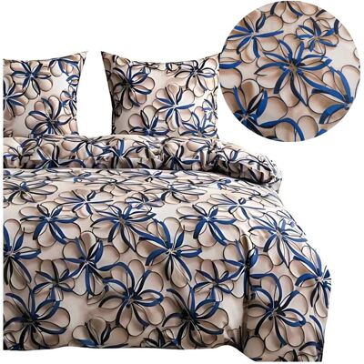 Cotton World Komplet Pościeli 3d 160x200 + 2x70/80 Kwiatowy Wir Satyna Bawełniana 3123 Cotton World Komplet Pościeli 3d 160x200 + 2x70/80 Kwiatowy Wir Satyna Bawełniana 3123
