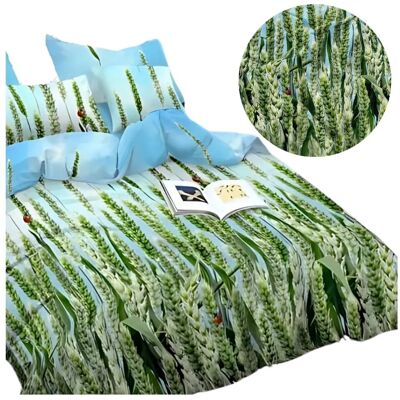 Cotton World Komplet Pościeli 3d 160x200 + 2x70/80 Zielona Pszenica Satyna Bawełniana 2968 Cotton World Komplet Pościeli 3d 160x200 + 2x70/80 Zielona Pszenica Satyna Bawełniana 2968