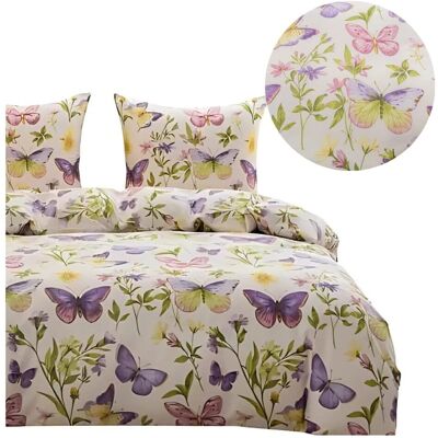 Cotton World Komplet Pościeli 3d 220x200 + 2x70/80 Kolorowe Motyle Satyna Bawełniana 3101 Cotton World Komplet Pościeli 3d 220x200 + 2x70/80 Kolorowe Motyle Satyna Bawełniana 3101