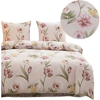 Cotton World Komplet Pościeli 3d 220x200 + 2x70/80 Kwiaty Satyna Bawełniana 3093 Cotton World Komplet Pościeli 3d 220x200 + 2x70/80 Kwiaty Satyna Bawełniana 3093
