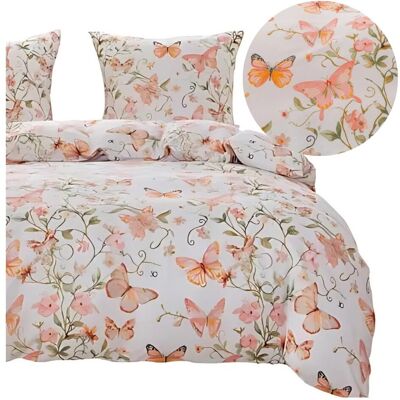 Cotton World Komplet Pościeli 3d 220x200 + 2x70/80 Motyle Satyna Bawełniana 3053 Cotton World Komplet Pościeli 3d 220x200 + 2x70/80 Motyle Satyna Bawełniana 3053