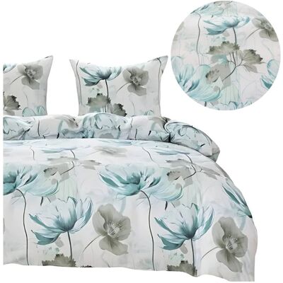 Cotton World Komplet Pościeli 3d 220x200 + 2x70/80 Wodne Kwiaty Satyna Bawełniana 3054 Cotton World Komplet Pościeli 3d 220x200 + 2x70/80 Wodne Kwiaty Satyna Bawełniana 3054