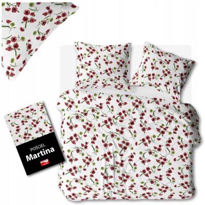 Inny producent Komplet Pościeli Bawełnianej 220X200 Poszewka X2 Kołdra X1 Biała W Maki Inny producent Komplet Pościeli Bawełnianej 220X200 Poszewka X2 Kołdra X1 Biała W Maki