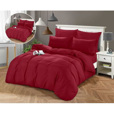 COTTON MARKET Komplet Pościeli Bordo Dwuosobowej 140X200 Z 2 Poszewkami 70X80 COTTON MARKET Komplet Pościeli Bordo Dwuosobowej 140X200 Z 2 Poszewkami 70X80
