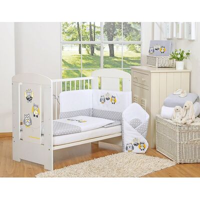 My Sweet Baby Komplet Pościeli Dla Dzieci 120x90cm Z Ochraniaczem 3-Cz Sówki Szare Z Haftem Szaro-Żółtym My Sweet Baby Komplet Pościeli Dla Dzieci 120x90cm Z Ochraniaczem 3-Cz Sówki Szare Z Haftem Szaro-Żółtym