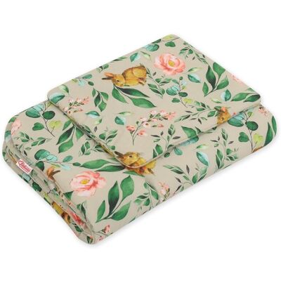 Bobono Komplet Pościeli Dla Niemowląt Z Wypełnieniem 2-Cz 75x100cm Newborn - Rabbit With Flowers Bobono Komplet Pościeli Dla Niemowląt Z Wypełnieniem 2-Cz 75x100cm Newborn - Rabbit With Flowers