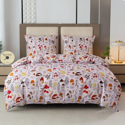 COTTON MARKET Komplet Pościeli Dwuosobowej Grzybki 200x200 Z 2 Poszewkami 70x80 COTTON MARKET Komplet Pościeli Dwuosobowej Grzybki 200x200 Z 2 Poszewkami 70x80