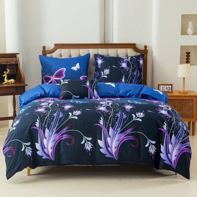 COTTON MARKET Komplet Pościeli Dwuosobowej Motyle 160x200 Z 2 Poszewkami 70x80 COTTON MARKET Komplet Pościeli Dwuosobowej Motyle 160x200 Z 2 Poszewkami 70x80