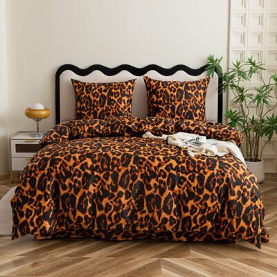 COTTON MARKET Komplet Pościeli Dwuosobowej Panterka 200x200 Z 2 Poszewkami 70x80 COTTON MARKET Komplet Pościeli Dwuosobowej Panterka 200x200 Z 2 Poszewkami 70x80