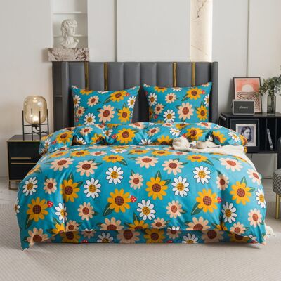 COTTON MARKET Komplet Pościeli Dwuosobowej Słoneczniki 160x200 Z 2 Poszewkami 70x80 COTTON MARKET Komplet Pościeli Dwuosobowej Słoneczniki 160x200 Z 2 Poszewkami 70x80