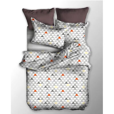DecoKing Komplet Pościeli Fizzy, Biało-Szary, 155x220 Cm + Poszewka, 80x80 Cm DecoKing Komplet Pościeli Fizzy, Biało-Szary, 155x220 Cm + Poszewka, 80x80 Cm