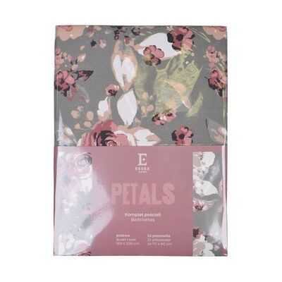 Inny producent Komplet Pościeli Petals 160x200 Cm Szary Inny producent Komplet Pościeli Petals 160x200 Cm Szary