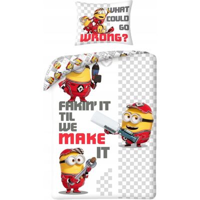 KOMPLET POŚCIELI POŚCIEL 140x200 DZIECIĘCA GRU I MINIONKI BIAŁA MECHANICY KOMPLET POŚCIELI POŚCIEL 140x200 DZIECIĘCA GRU I MINIONKI BIAŁA MECHANICY