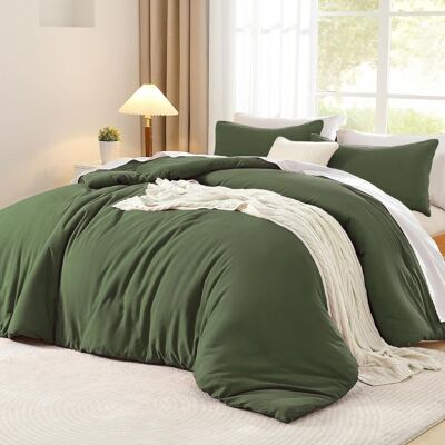 Inny producent Komplet Pościeli Poszewki Kołdra 135x200 i Poduszka 80 x 80cm Zielona Inny producent Komplet Pościeli Poszewki Kołdra 135x200 i Poduszka 80 x 80cm Zielona