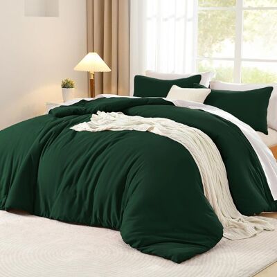 Inny producent Komplet Pościeli Poszewki Kołdra 135x200 i Poduszka 80x80 cm Ciemnozielona Inny producent Komplet Pościeli Poszewki Kołdra 135x200 i Poduszka 80x80 cm Ciemnozielona