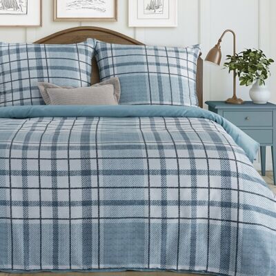 Eurofirany Komplet pościeli Spring 140x200 + poszewka na poduszkę 70x80 Niebieskie linie Eurofirany Komplet pościeli Spring 140x200 + poszewka na poduszkę 70x80 Niebieskie linie