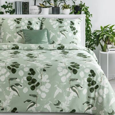 Eurofirany Komplet pościeli Spring 140x200 + poszewka na poduszkę 70x80 Zielone listki Eurofirany Komplet pościeli Spring 140x200 + poszewka na poduszkę 70x80 Zielone listki