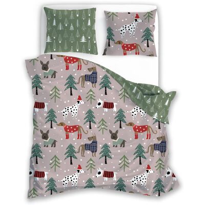 Faro Komplet pościeli świątecznej 140x200 HOLLY JOLLY zimowe pieski Faro Komplet pościeli świątecznej 140x200 HOLLY JOLLY zimowe pieski