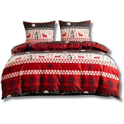 Cotton World Komplet pościeli świątecznej 3D Merry Christmas 160x200 3-częściowy Cotton World Komplet pościeli świątecznej 3D Merry Christmas 160x200 3-częściowy